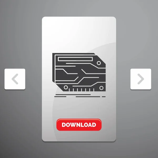 การ วนประกอบ าหนดเอง กทรอน วยความจ ไอคอน Glyph Carousal Pagination Slider — ภาพเวกเตอร์สต็อก