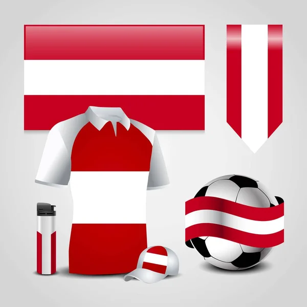 Austria Flag Design Vector — Stock Vector