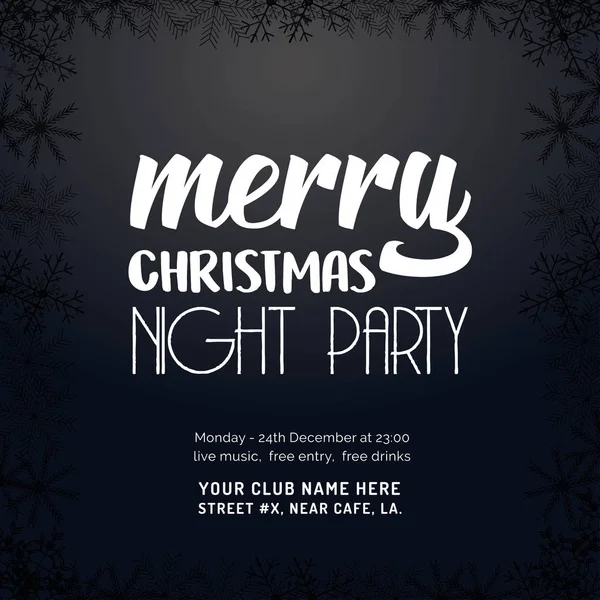 Merry Christmas Night Party Tło — Wektor stockowy