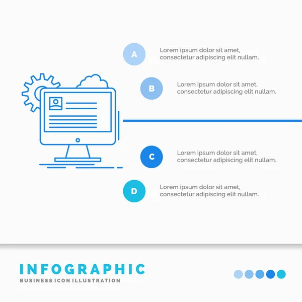 Cuenta Perfil Informe Edición Actualización Plantilla Infografías Para Sitio Web — Vector de stock