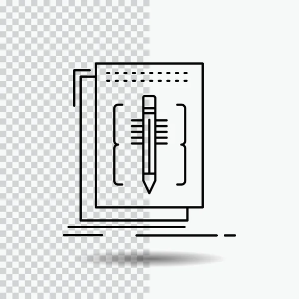 Code Édition Éditeur Langue Programme Line Icon Sur Fond Transparent — Image vectorielle