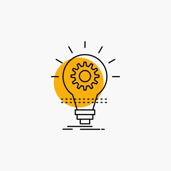 Ampoule Développer Idée Innovation Ligne Lumineuse Icône — Image vectorielle