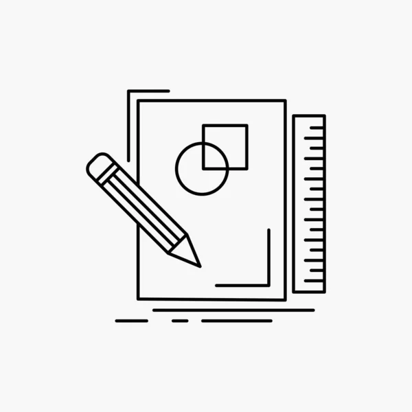 sketch, sketching, design, draw, geometry Line Icon. Vector isolated illustration