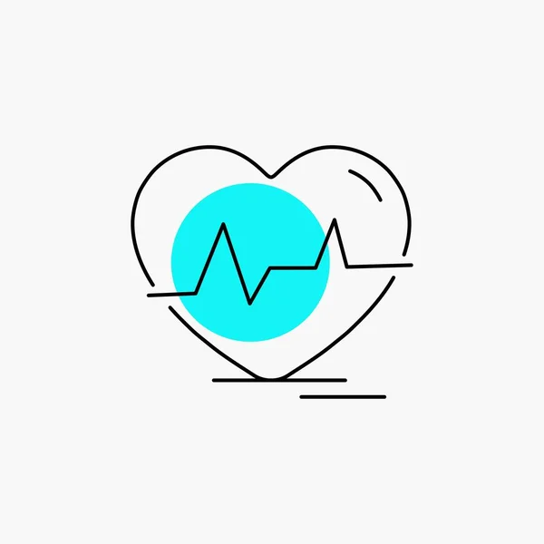 Ecg Coeur Battements Coeur Pouls Battement Line Icon — Image vectorielle