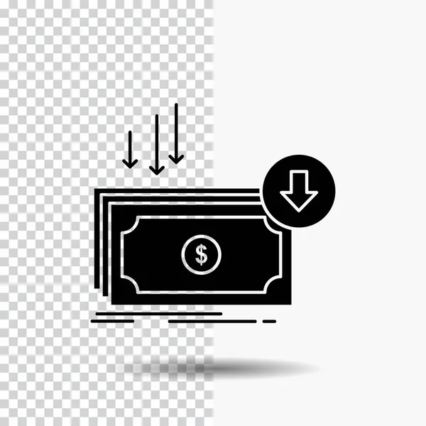 Επιχειρηματικό Κόστος Κομμένα Δαπάνη Οικονομικών Χρήματα Γλύφου Εικονίδιο Διαφανές Φόντο — Διανυσματικό Αρχείο