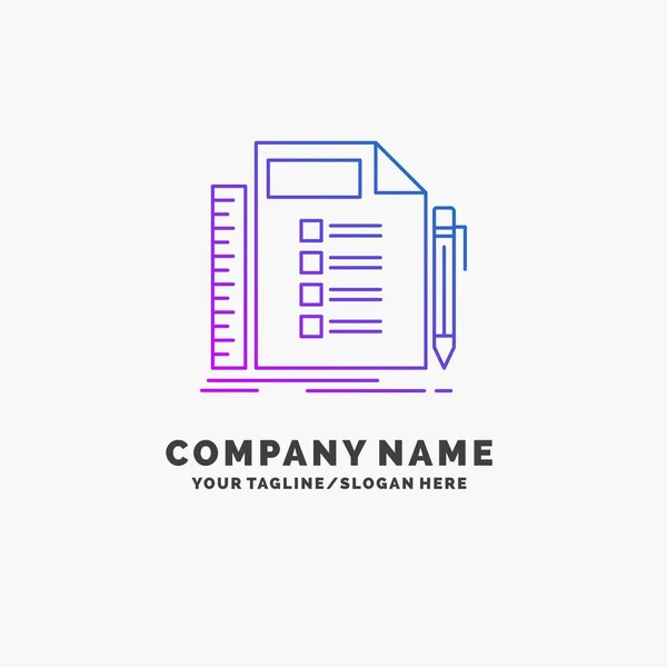 Negócios Lista Plano Planejamento Tarefa Purple Business Logo Template Lugar — Vetor de Stock