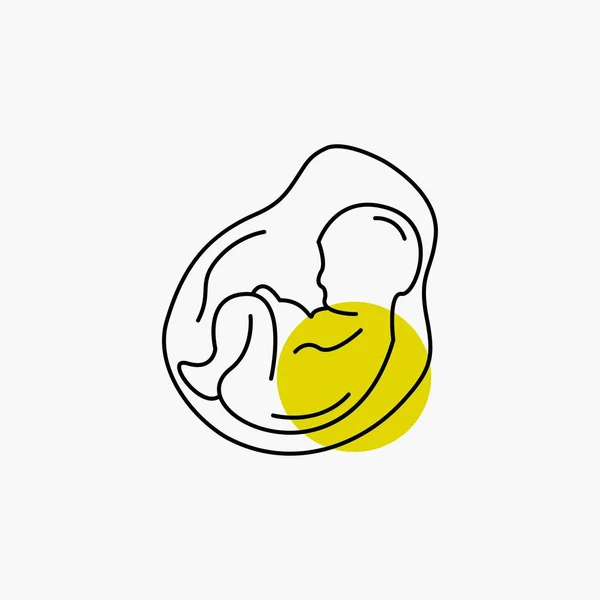 赤ちゃん 産科胎児線アイコン — ストックベクタ