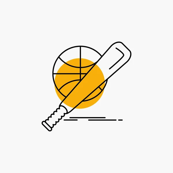 Baseball Basket Ballon Jeu Fun Line Icon — Image vectorielle