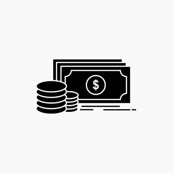 Financiën Investeringen Betaling Geld Dollar Glyph Pictogram Vectorillustratie Geïsoleerd — Stockvector