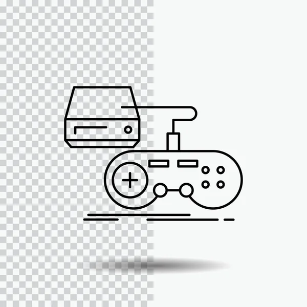 Consola Juego Juego Playstation Jugar Icono Línea Fondo Transparente Icono — Archivo Imágenes Vectoriales