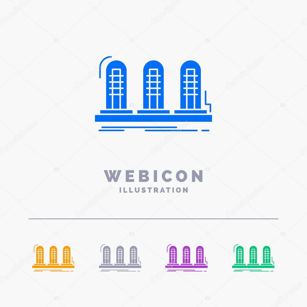 amplifier, analog, lamp, sound, tube 5 Color Glyph Web Icon Template isolated on white. Vector illustration
