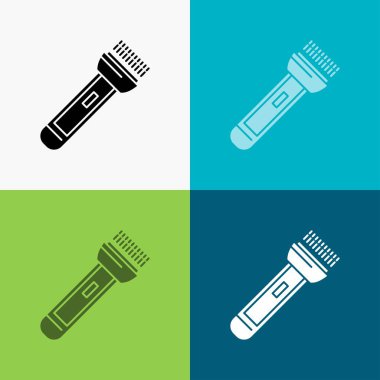 kamp, hiking simgesi üzerinde çeşitli arka plan el feneri, ışık, flaş. glif tarzı tasarım, Web ve uygulama Eps 10 vektör çizim için tasarlanmış