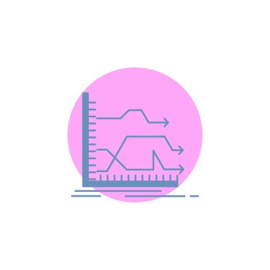 Okları, ileri, grafik, Pazar, tahmin glif simgesi.