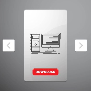 Bilgisayar, Masaüstü, donanım, iş istasyonu, sistem çizgisi simgesinde rekreasyon Pagination Slider tasarımı ve kırmızı Download düğme