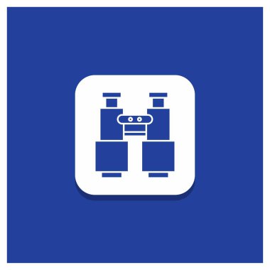 Dürbün, bul, ara, mavi yuvarlak düğmeye keşfetmek, glif simgesi kamp