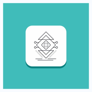 Düğme için bilgisayar, veri, altyapı, bilim, yuvarlak satırı simgesi turkuaz arka plan yapısı