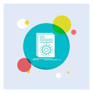 Code, executable, file, running, script White Glyph Icon colorful Circle Background clipart svg vector 