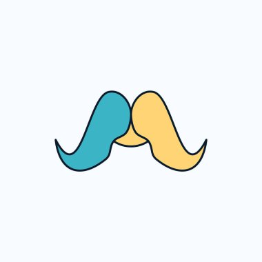 bıyık, yenilikçi, movember, Erkek, Erkek düz simgesi. yeşil ve sarı işaret ve sembolleri Web sitesi ve mobil appliation için. vektör çizim