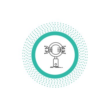 Analiz, arama, bilgi, araştırma, güvenlik satırı simgesi. İzole vektör çizim