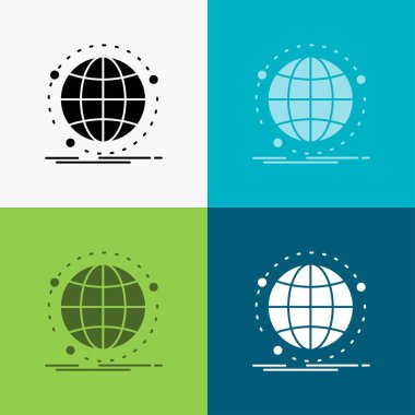 Veri, genel, internet, ağ, web simgesi üzerinde çeşitli arka plan. glif tarzı tasarım, Web ve uygulama Eps 10 vektör çizim için tasarlanmış