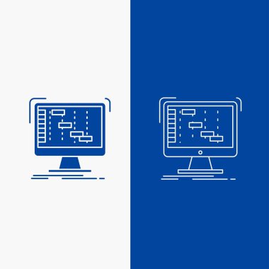 Ableton, uygulama, daw, dijital, sequencer satır ve mavi renkli dikey Banner UI ve Ux, Web sitesi veya mobil uygulama için glif web düğmesi