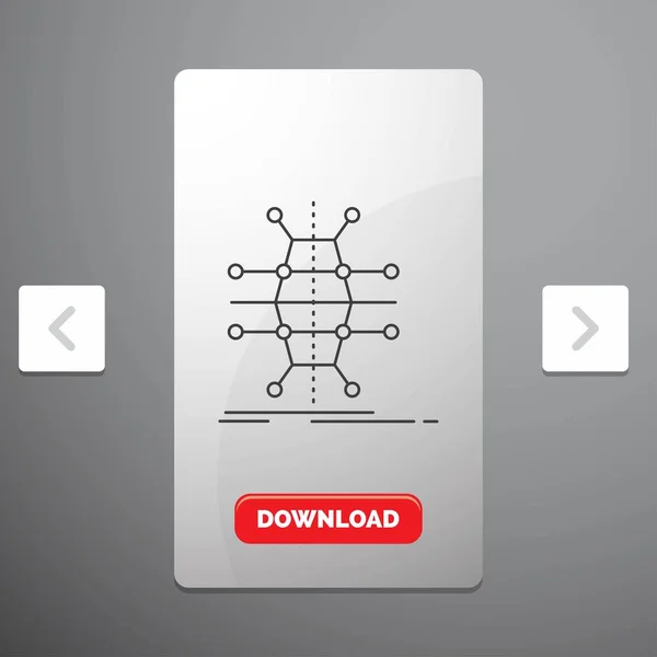 그리드 인프라 네트워크 스마트 페이지 슬라이더 디자인 다운로드 버튼에 아이콘 — 스톡 벡터
