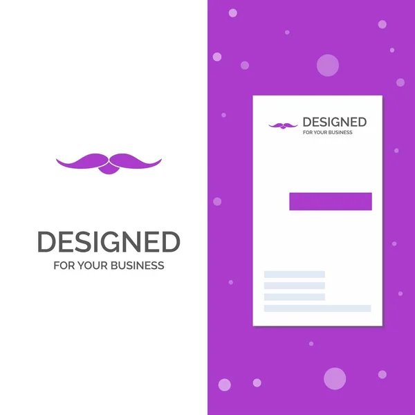 Logo Affaires Pour Moustache Hipster Movember Mâle Hommes Modèle Carte — Image vectorielle