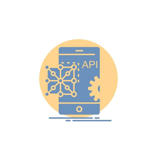 Api Application Coding Development Mobile Glyph Icon — Stock Vector