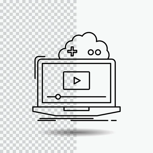 Moln Spel Online Streaming Video Ikon Transparent Bakgrund Svart Ikon — Stock vektor