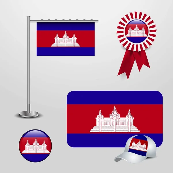 Camboya Vector Diseño Bandera — Vector de stock