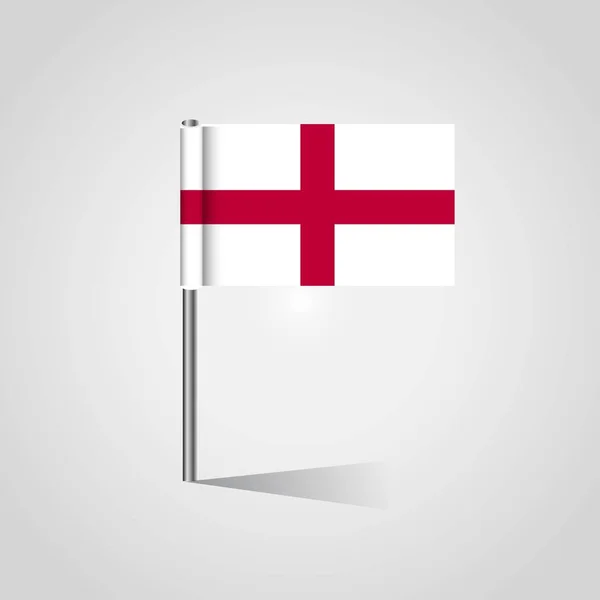 England Großbritannien Flagge Karte Pin — Stockvektor