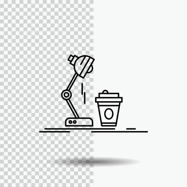 studio, design, coffee, lamp, flash Line Icon on Transparent Background. Black Icon Vector Illustration