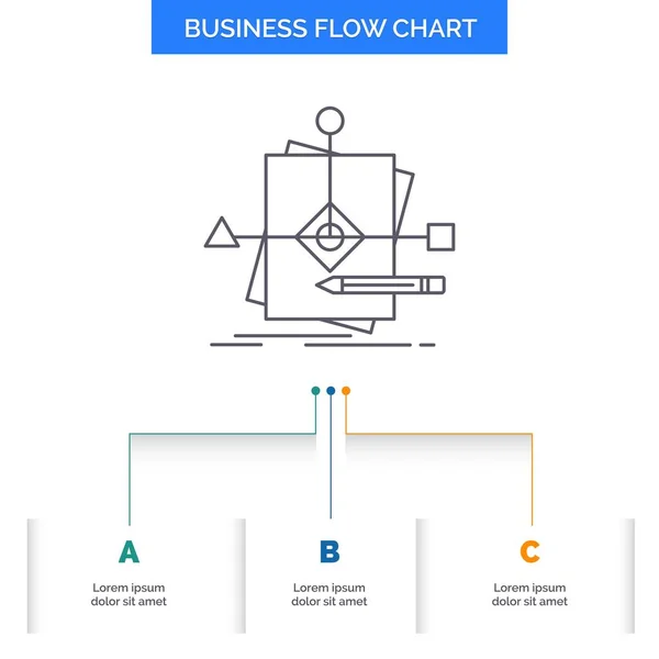 Allm Business Foretelling Pattern Plan Business Flow Chart Design Steps — стоковый вектор
