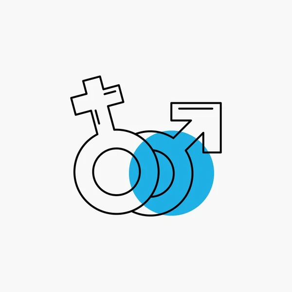 Genre Vénus Mars Homme Femme Line Icon — Image vectorielle