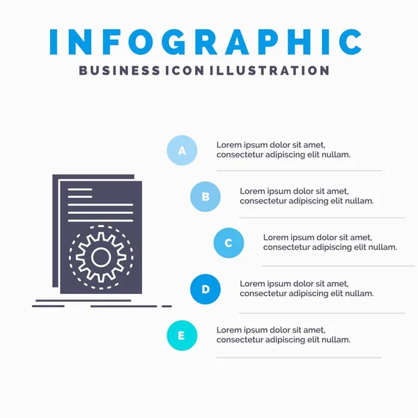 Code Executable File Running Script Infographics Template Website Presentation Glyph — Stock Vector