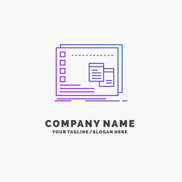 Ventana Mac Operacional Programa Purple Business Logo Template Lugar Para — Vector de stock