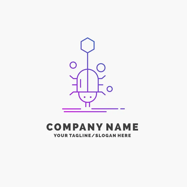 Bug Insecto Araña Virus Web Purple Business Logo Template Lugar — Archivo Imágenes Vectoriales