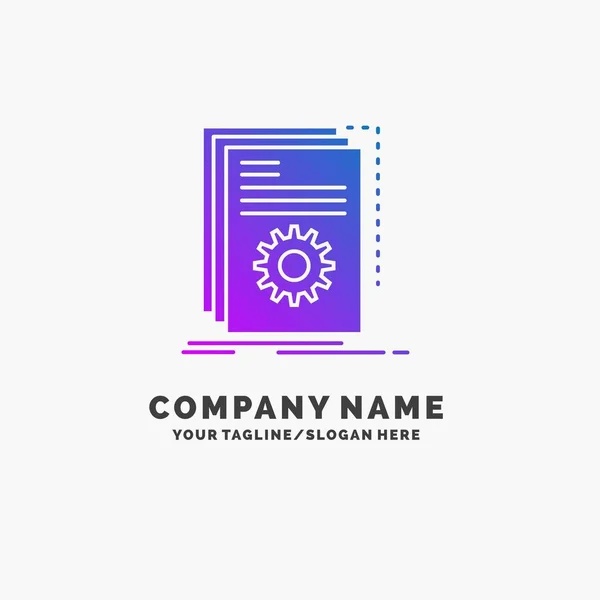 App Build Developer Program Script Purple Business Logo Template Place — Stock Vector