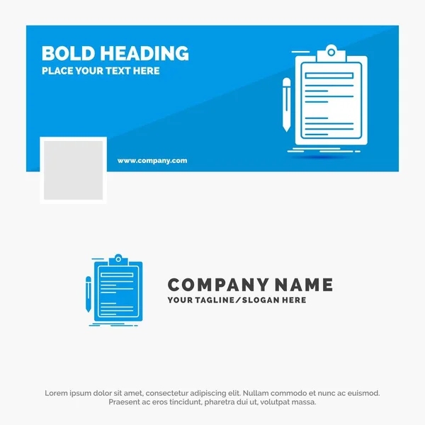 Modelo Azul Logotipo Negócio Para Contrato Cheque Negócios Feito Clip — Vetor de Stock