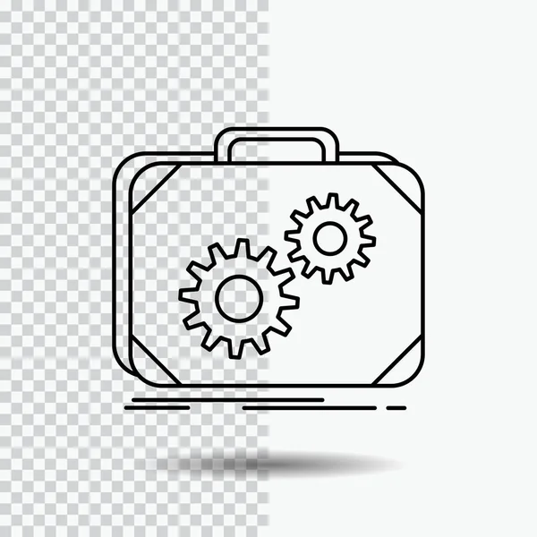 Maletín Caso Producción Progreso Icono Línea Trabajo Sobre Fondo Transparente — Archivo Imágenes Vectoriales
