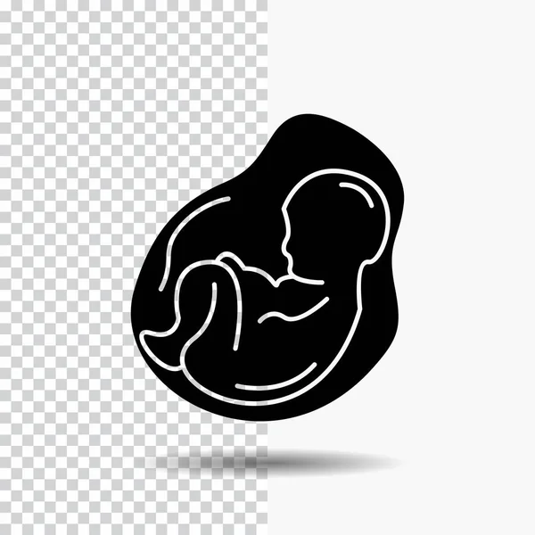 Baby Pregnancy Pregnant Obstetrics Fetus Glyph Icon Transparent Background Black — Stock Vector