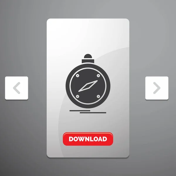 Компас Направление Навигация Gps Расположение Иконки Glyph Дизайне Слайдера Carousal — стоковый вектор