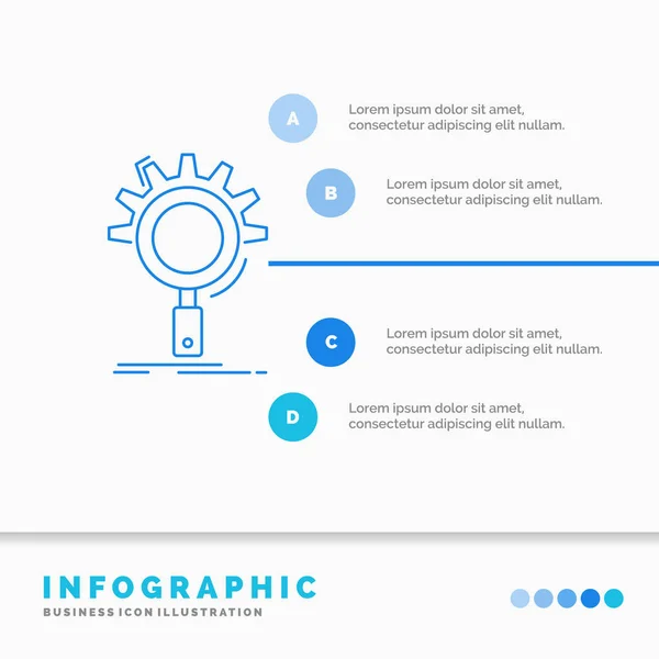 Seo Búsqueda Optimización Proceso Configuración Plantilla Infografías Para Sitio Web — Vector de stock