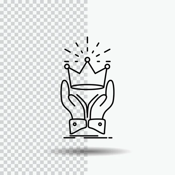 Crown Honor King Market Royal Line Icon Transparent Background Black — Stock Vector