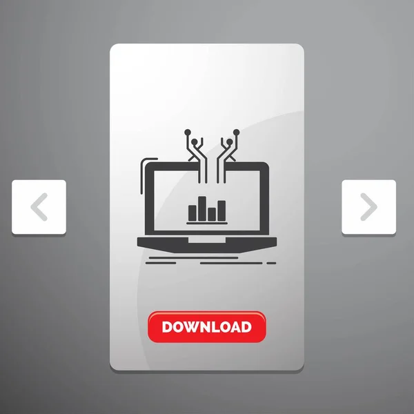 Analysis Analytical Management Online Platform Glyph Icon Carousal Pagination Slider — стоковый вектор
