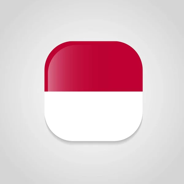 Indonesia Flag Design Button — Stock Vector