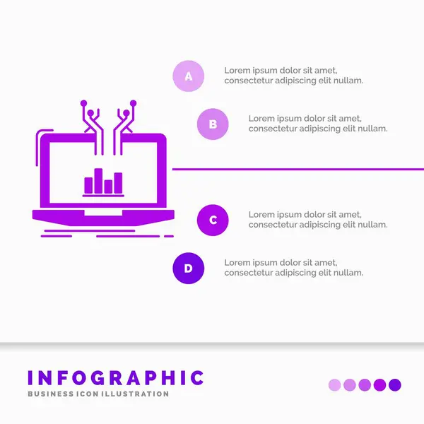 Analyse Analyse Management Online Plattform Infografik Vorlage Für Website Und — Stockvektor