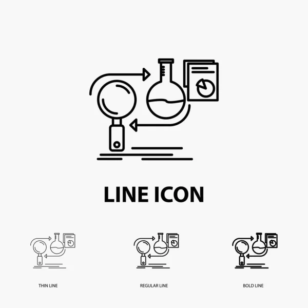 Analysis, business, develop, development, market Icon in Thin, Regular and Bold Line Style. Vector illustration