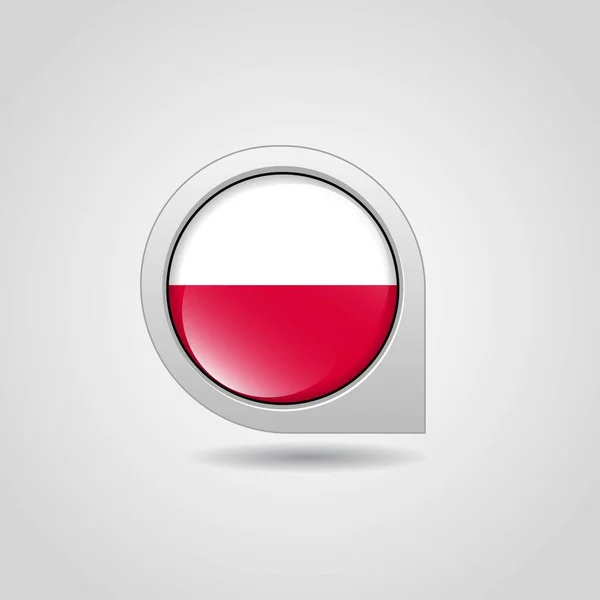 Mapa Bandera Polonia Pin — Archivo Imágenes Vectoriales