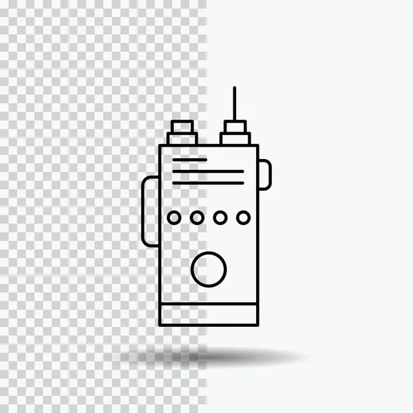 Walkie Talkie Comunicación Radio Camping Icono Línea Sobre Fondo Transparente — Vector de stock